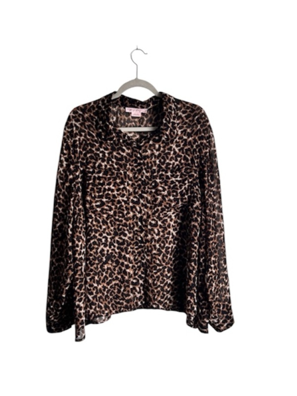 In Every Story Leopard Print Button-Down Blouse Size 3X